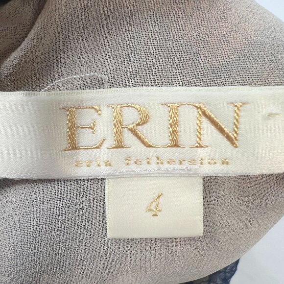 Erin Fetherston Delphine Lace Mini Dress Navy Blue Nude Satin Cocktail Party 4 - Picture 3 of 13